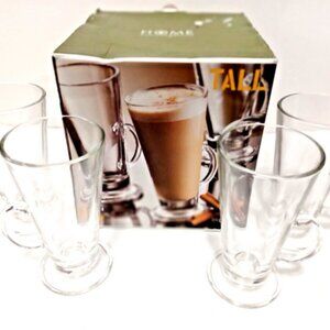 Home Essentials & Beyond Tall Glass Coffee 4 Cup Set